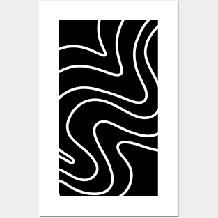 Black and White Abstract Line Art Swirls, made by EndlessEmporium Posters and Art